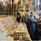В день 95-й годовщины со дня интронизации Патриарха Тихона Предстоятель Русской Церкви совершил молебен у раки с мощами святителя в Донском монастыре 